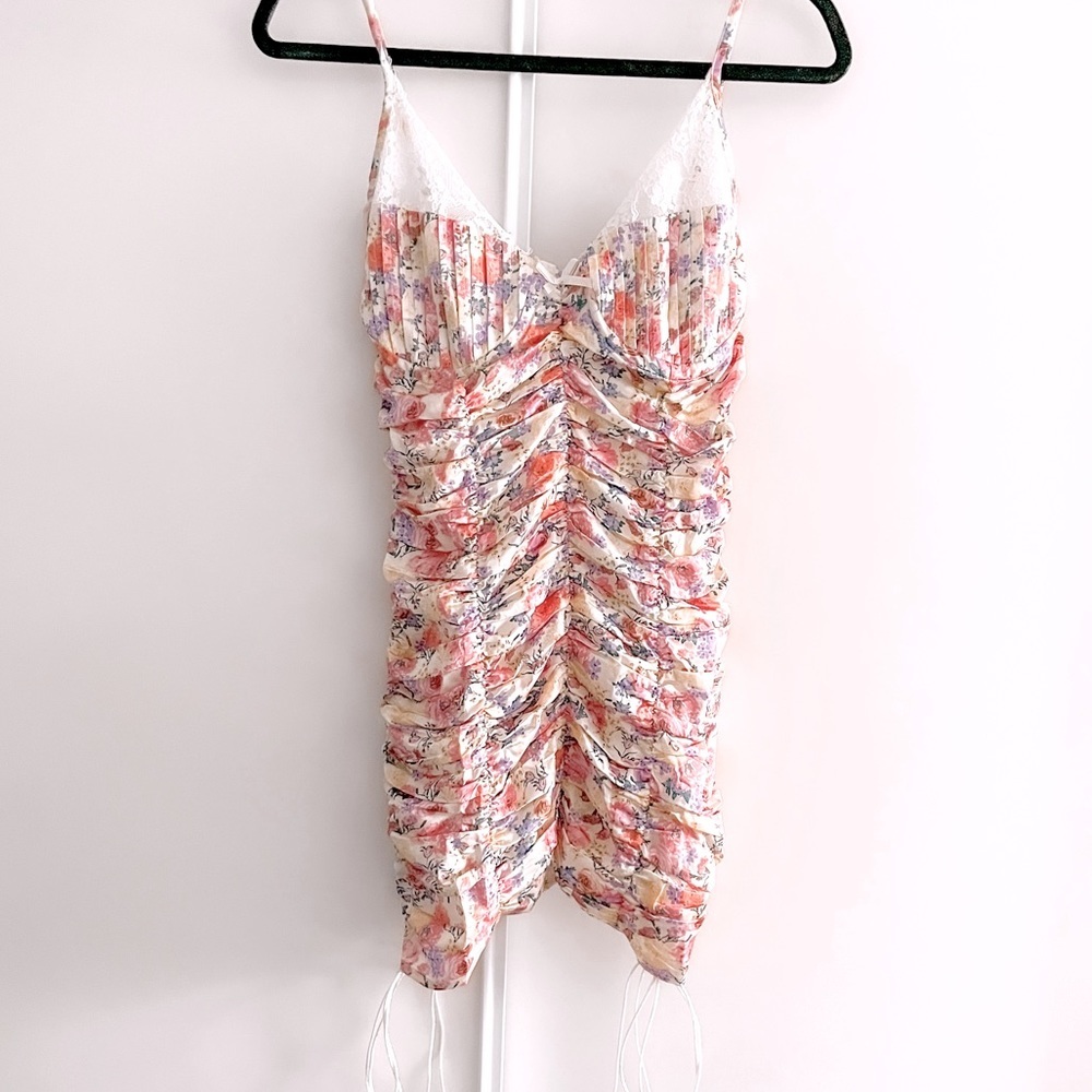 Floral Lace-Trim Sleeveless Summer Dress - Cream Multi - Picture 8 of 16
